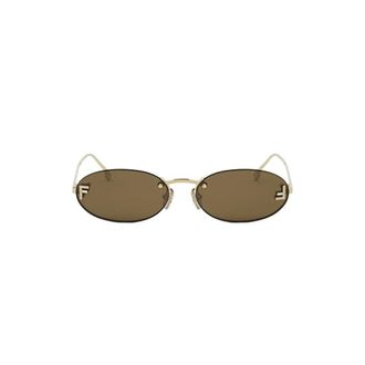 Fendi Sunglasses, female, Yellow, Size: 54 MM First Crystal Sunglasses