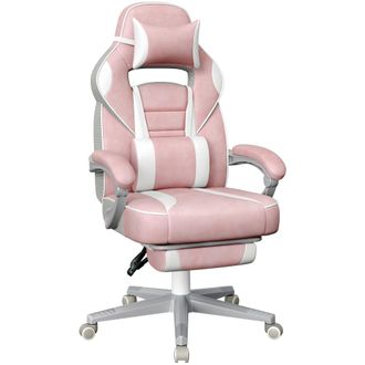 Songmics Silla ergon&oacute;mica oficina, respaldo y reposapi&eacute;s ajustables, rosa