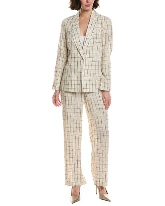 Nanette Lepore 2Pc Linen-Blend Suit Jacket & Pant