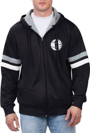 G-III Sports by Carl Banks Mens G-III Sports by Carl Banks Black Brooklyn Nets Contender Full-Zip Hoodie Jacket at Nordstrom, Size X-Large
