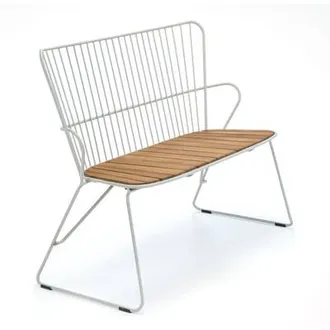 Houe Bench with backrest Paon - White - Powder-coated steel - Designer Henrik Pedersen