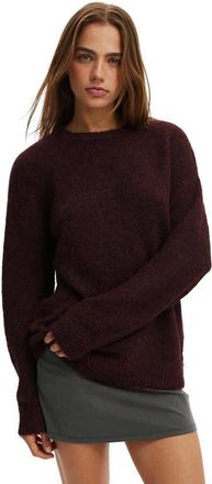 Cotton On Womens Luxe Crew Sweater in Dreamy Deep Pomegrante at Nordstrom, Size Xx-Small