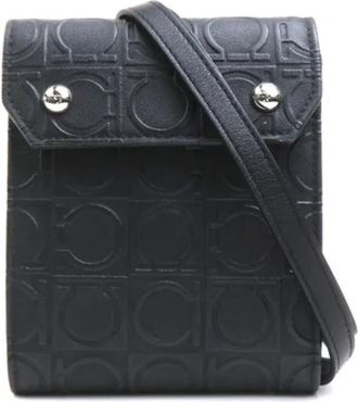 Ferragamo Pre-owned Leren Crossbodytas - unisex - Vintage Schoudertas - Zwart - ONE Size - Leer - Vintage