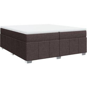 vidaXL Vidaxl - Cama Box Spring Con Colch&oacute;n Tela Marr&oacute;n Oscuro 200x200 Cm