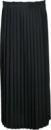 Hache Black Pleated Silk-Blend Maxi Skirt