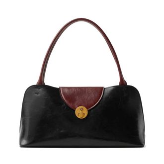 Versace Shoulder Bags, female, Black, Size: ONE SIZE Vivian Leather East/West Shoulder Bag