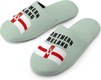 Generic Northern Ireland U.K. Warm Mens Slippers Slip On Soft Fleece House Shoes Winter Indoor Outdoor