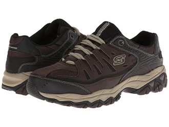 Skechers Afterburn M. Fit Mens Lace up casual Shoes Brown/Taupe : 11.5 4E - Extra Wide, Synthetic