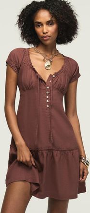 Lucky Brand Womens Short Sleeve Market Mini Dress