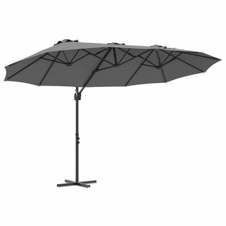 Berkfield Home Garden Cantilever Parasol Anthracite 372 x 198 x 253 cm in Dark Grey