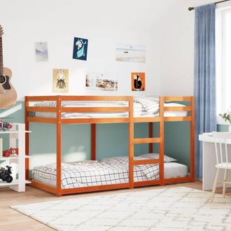 vidaXL Litera De Madera Maciza De Pino Marr&oacute;n Cera 90x190 Cm Vidaxl