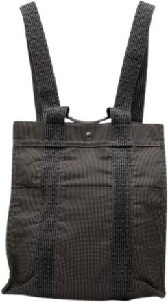 Herm&egrave;s Pre-owned Backpacks, female, Gray, Size: ONE SIZE Pre-owned Canvas Backpack
