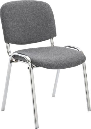 Clp Silla con patas de metal y asiento en tela gris