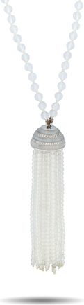 Ivanka Trump 18K White Gold Diamond and Crystal Tassel Necklace IT05-042026