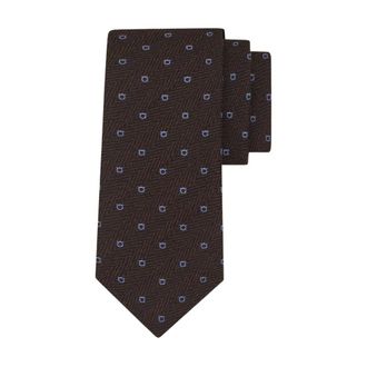 Ferragamo Cravatta Stampata - male - Ferragamo - Ties - Brown - ONE SIZE - Accessories
