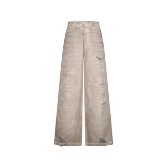 Acne Studios Wide Jeans, male, Beige, Size: L Mended Trousers