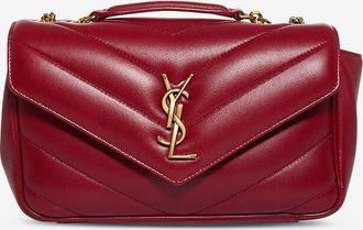 Saint Laurent Schultertasche aus gestepptem Glattleder Loulou Small