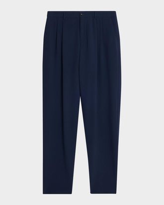 Giorgio Armani Men & apos;s Stretch Wool Seersucker Double-Pleat Trousers