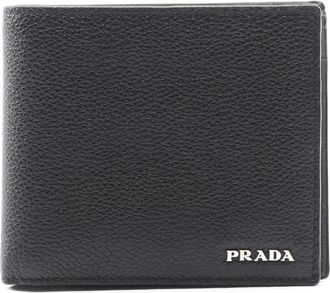 Prada Portafoglio in pelle con logo anni 2010 - Nero