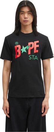 A Bathing Ape A Bathing Ape, Tops, Heren, Zwart, M, Katoen, Colors Sta Tee
