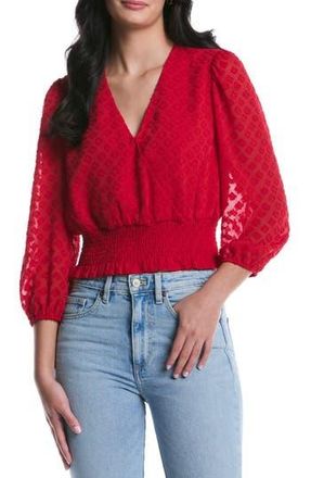 Shelli Segal Smocked Balloon Sleeve Top in Salsa at Nordstrom Rack, Size X-Large