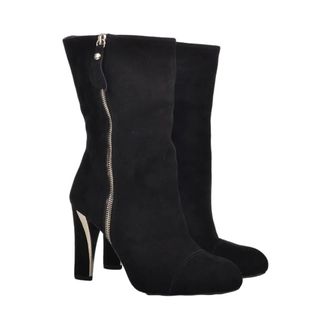Stuart Weitzman Heeled Boots, female, Black, Size: 7 1/2 US Luxurious Chamois Heeled Boots