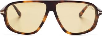 Tom Ford Eyewear Occhiali da sole con montatura stile pilota - Marrone