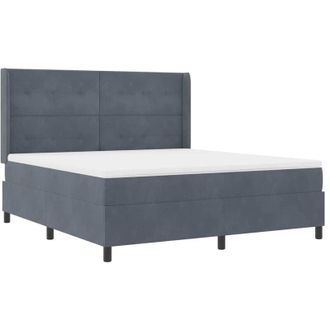 vidaXL Cama Con Box Spring Led Y Colch&oacute;n Gris Oscuro 180 X 200 Cm Vidaxl
