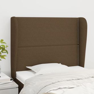 vidaXL Cabecero Con Orejas De Tela Marr&oacute;n Oscuro 93x23x118/128 Cm Vidaxl