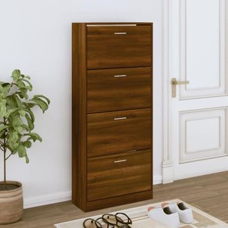 vidaXL Vidaxl - Scarpiera Rovere Marrone 63x24x147 cm in Legno Multistrato Marrone