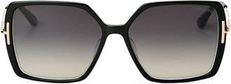 Tom Ford Eyewear Joanna tortoiseshell-frame sunglasses - women - Metal/Acetate - One Size - Black