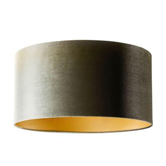 QAZQA Pantalla l&aacute;mpara terciopelo verde dorado 50/50/25