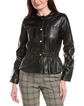 Elie Tahari Elastic Detail Waist Jacket