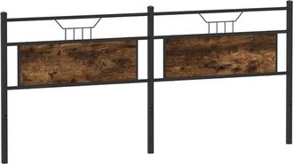 vidaXL Cabecero De Madera De Ingenier&iacute;a Y Acero Roble Ahumado 193 Cm Vidaxl