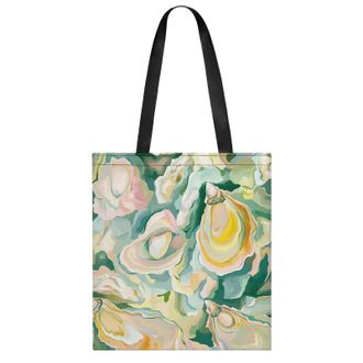 Generic Oysters Watercolor Pattern Womens Tote Casual Shopping Bag Lightweight Shoulder Bags Hobos Handbag for Work Travel Daily 35x40cm