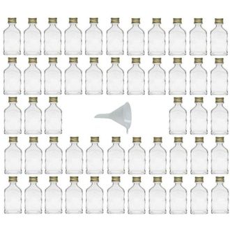 Viva Haushaltswaren Viva Haushaltswaren - 50 - Mini Bottiglie di Vetro 20 ml con Tappo a Vite con Imbuto del Diametro di 5 cm