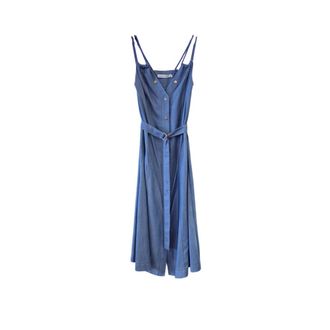 Simona Corsellini Lange Tencel Denim Jurk - Dames - Casual kleedjes - Blauw - XS - Denim - Kleedjes
