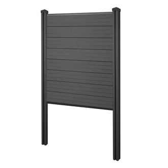 Hhg Hhg - Wpc Pantalla De Privacidad Sarthe, Valla Cortavientos, Wpc Poste Para Fijar En Hormig&oacute;n, Elemento De Base Estrecha, 105cm Antracita