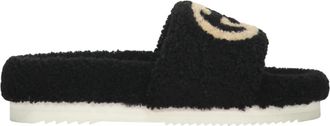 Gucci Interlocking G Merino Wool Slide - Dames - Sandalen - Zwart - 36 EU - Wol - Schoenen