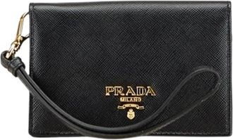 Prada Pre-owned Clutches, female, Black, Size: ONE SIZE Pre-owned Leather Clutch