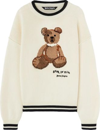 Palm Angels Maglione Bear In Mind - Bianco