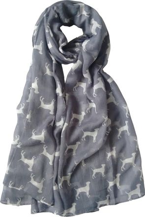 GlamLondon Labrador Dog Scarf Ladies Fashion Scarves (Grey)(Size:L)