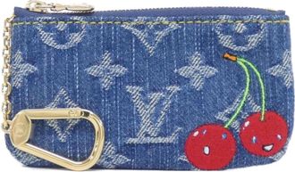 Louis Vuitton Blue Denim Coin Purse/Coin Case (Pre-Owned)