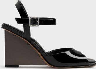 Charles & Keith Patent Translucent-Heel Wedges