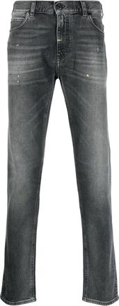 Emporio Armani slim-cut stonewashed jeans - men - Cotton/Spandex/Elastane - 40 - Grey