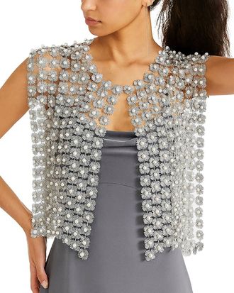 Saachi Saachi Pearl Accented Floral Shell