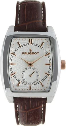 Peugeot Vintage Remote Sweep Leather Watch - 33MM in Brown at Nordstrom