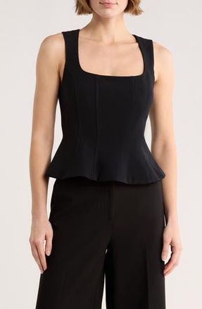 Parker Sleeveless Peplum Top in Rich Black at Nordstrom Rack, Size Xx-Large