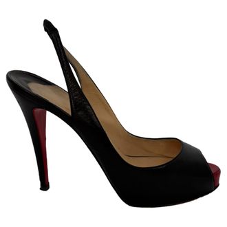 Christian Louboutin Christian Louboutin No Prive Slingback Pumps in Zwart Leer