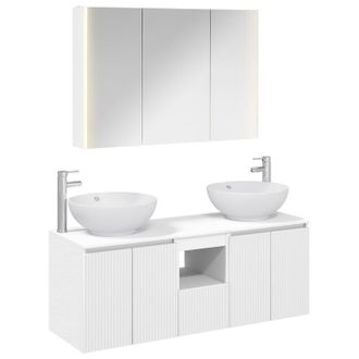 vidaXL Juego De Muebles De Ba&ntilde;o 4 Uds. Blanco Madera De Ingenier&iacute;a Vidaxl